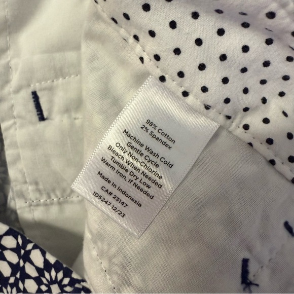 Talbots Perfect Skimmer Pants – Navy & White Floral Print – Size 10 - Picture 3 of 7